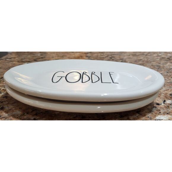 'Gobble' And 'Let's Eat' Plates By Magenta Rae Dunn (Set Of 2) - Picture 1 of 15